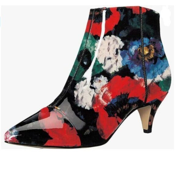 XYD Shoes - XYD Peony Kitten Heel Ankle Boots Pointed Toe Side Zippers Prom Party Dress Shoe